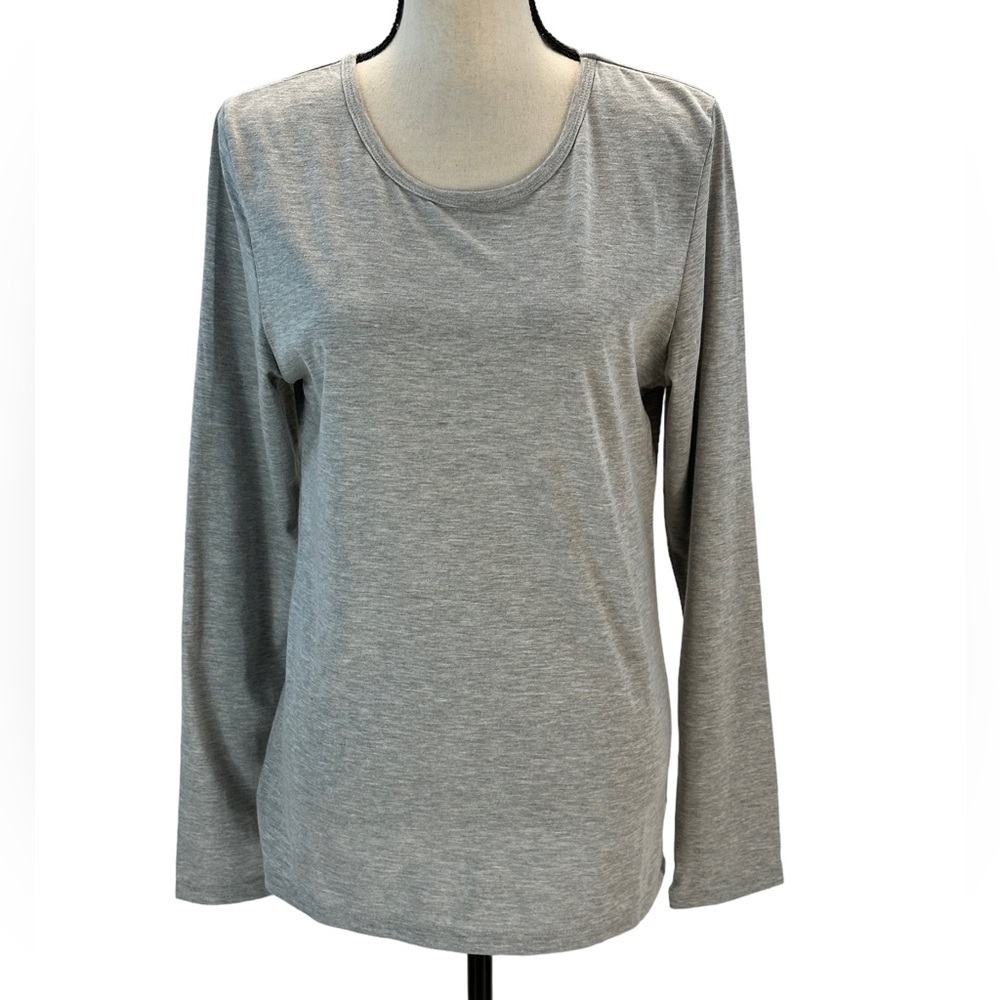 Sivvan Scrubs Crew Neck Long Sleeve Comfort Underscrub Tee - Gray - Size Large